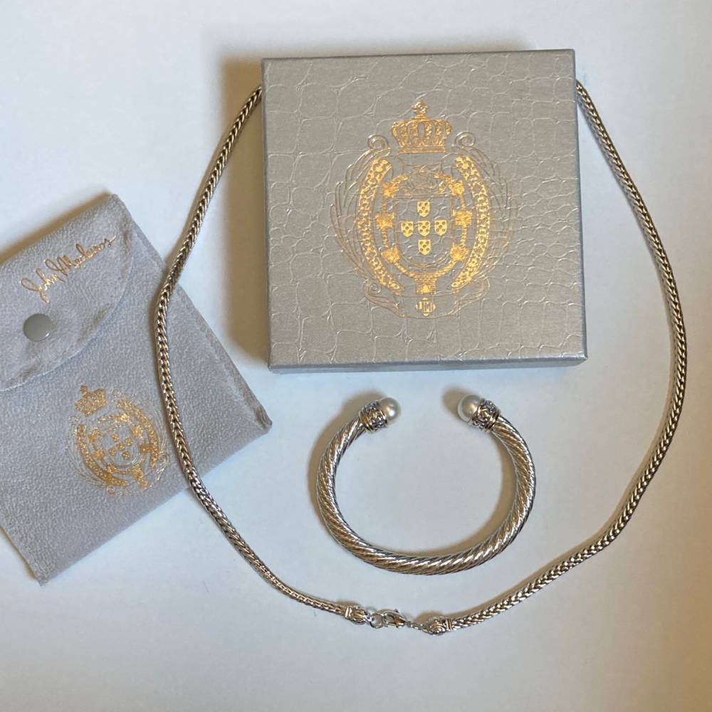 John Medeiros  24.5” Necklace and Pearl Cable Bracelet Set